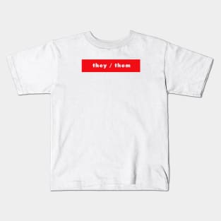 they / them - red Kids T-Shirt